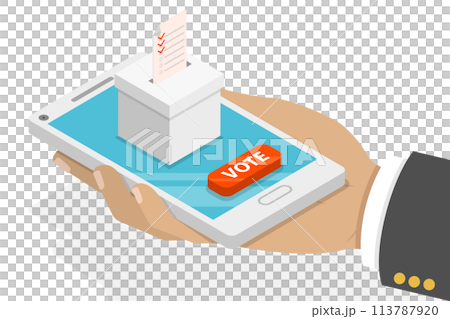 Online voting flat isometric concept. Online voting flat isometric concept. 113787920