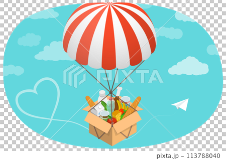 3D Isometric Flat  Conceptual Illustration of Volunteering and Charity. 113788040