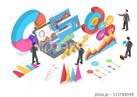 3D Isometric Flat Conceptual Illustration of Financial Planning. 3D Isometric Flat Conceptual Illustration of Financial Planning. 113788099