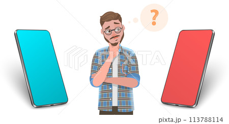 3D Conceptual Illustration of Smartphone comparison 3D Conceptual Illustration of Smartphone comparison 113788114