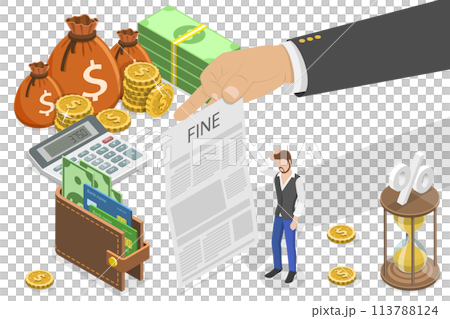 3D Isometric Flat Conceptual Illustration of Fine. 3D Isometric Flat Conceptual Illustration of Fine. 113788124
