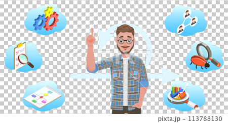 3D Illustration of Agile Software Development Methodology. 3D Illustration of Agile Software Development Methodology. 113788130