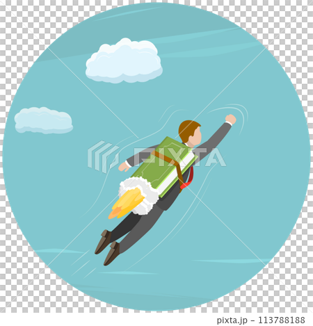 Knowledge is feedom flat isometric  concept 113788188