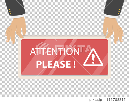 Attention please flat  illustration. 113788215