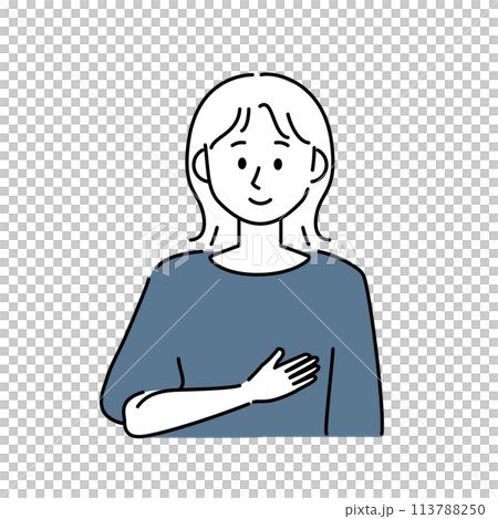 真摯な女性のイラスト素材 [113788250] - PIXTA