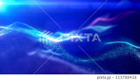 Rainbow energy glowing magic waves from particles of lines with light rays. Abstract background Rainbow energy glowing magic waves from particles of lines with light rays. Abstract background 113788418