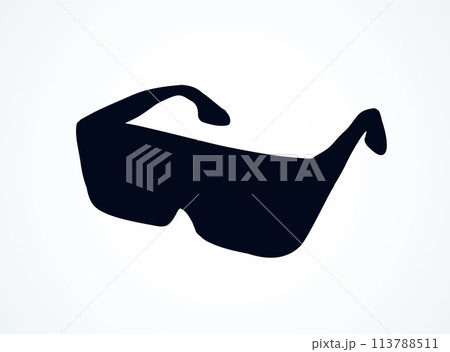 Protective glasses. Vector drawing 113788511