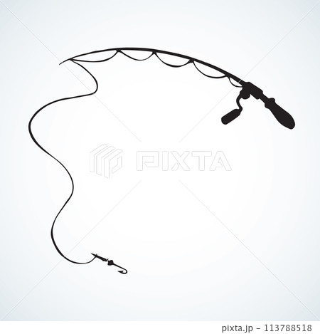 Fishing rod. Vector drawing Fishing rod. Vector drawing 113788518