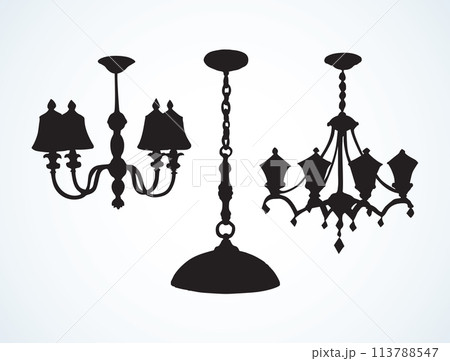 Chandelier. Vector drawing 113788547