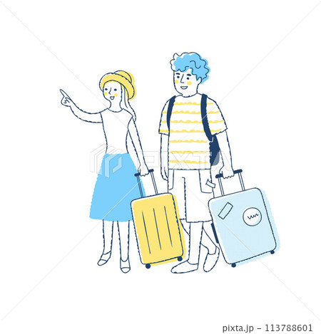 旅行中の若いカップル 旅行中の若いカップル 113788601