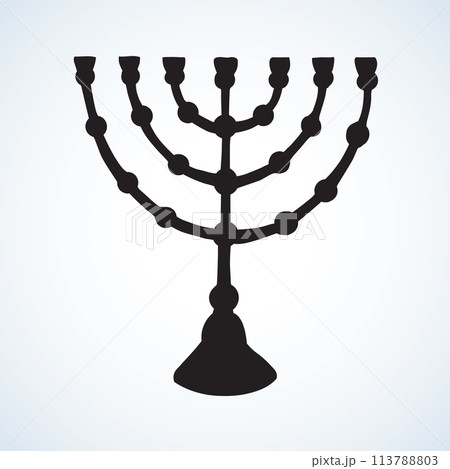 Menorah. Vector drawing 113788803
