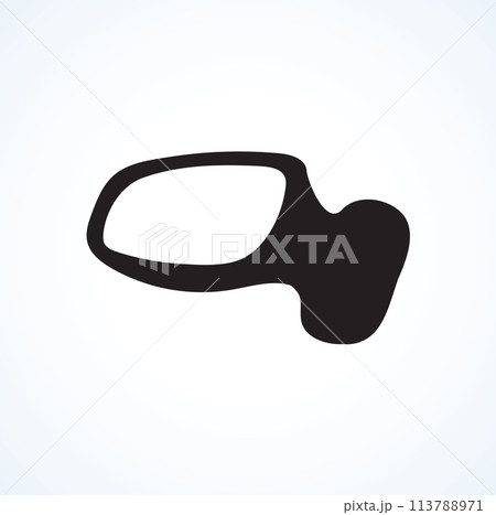 Car mirror. Vector drawing 113788971