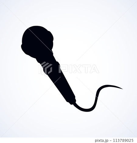 Microphone. Vector drawing 113789025