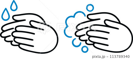 Hand washing cartoon icons 113789340