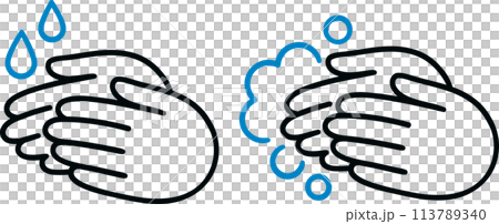 Hand washing cartoon icons 113789340