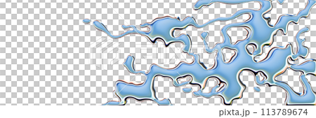3D chrome liquid background futuristic silver abstract shape, metal fluid mercury glossy surface.  113789674