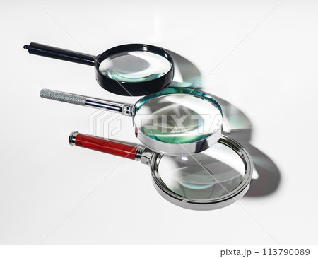 Glass magnify concept. Search background, zoom lens, magnification mystery. Detective looking, Glass magnify concept. Search background, zoom lens, magnification mystery. Detective looking, 113790089