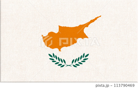 flag of Cyprus. National Cyprus flag on fabric surface. Cypriot national flag flag of Cyprus. National Cyprus flag on fabric surface. Cypriot national flag 113790469