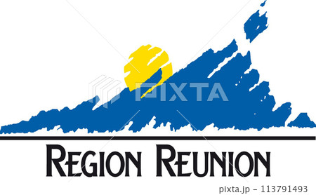Flag of Reunion. Department of Reunion flag. Island country 113791493
