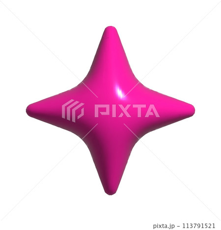 3d Vector pink Star illustration. 113791521