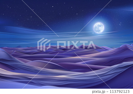 Scenic view of a moon over sand dunes 113792123