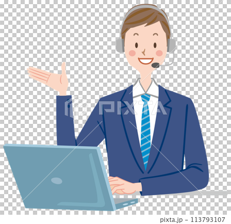 戴著耳機的男操作員、現場評論員、播音員 113793107