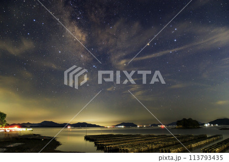 瀬戸内の夏の星景 天の川とさそり座 瀬戸内の夏の星景 天の川とさそり座 113793435