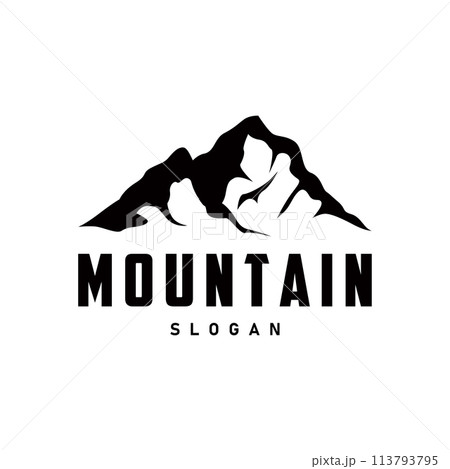 Mountain Logo, Nature Landscape Vector, Premium Elegant Simple Design, Illustration Symbol Template Icon Mountain Logo, Nature Landscape Vector, Premium Elegant Simple Design, Illustration Symbol Template Icon 113793795