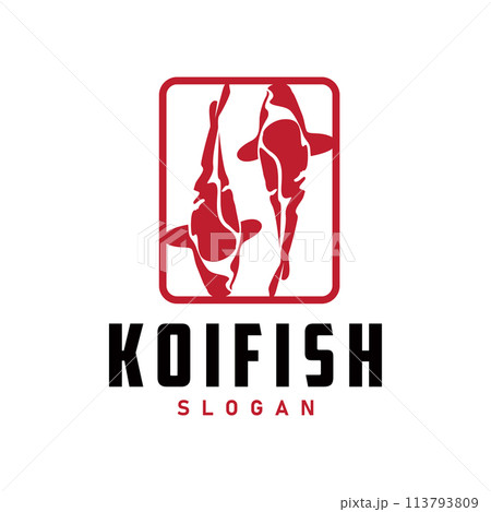 Koi Fish Logo Simple Design Vector Illustration 113793809