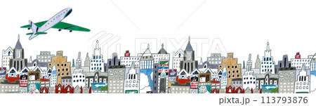 旅行　飛行機の離陸 113793876