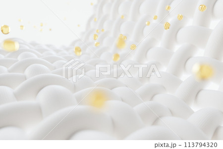 Wave cloth with microscopic detail and cleaning bubbles, 3d rendering. 113794320