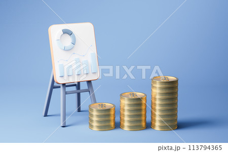 Money and investment concepts theme, 3d rendering. 113794365
