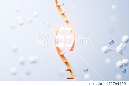 DNA with biological concept, 3d rendering. DNA with biological concept, 3d rendering. 113794426