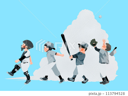 元気な野球少年たち 113794528
