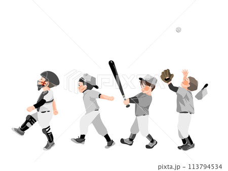 元気な野球少年たち 113794534