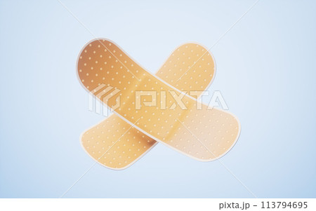 Adhesive bandage with medical concept, 3d rendering. Adhesive bandage with medical concept, 3d rendering. 113794695