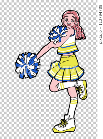 啦啦隊長微笑著擺姿勢 113794788