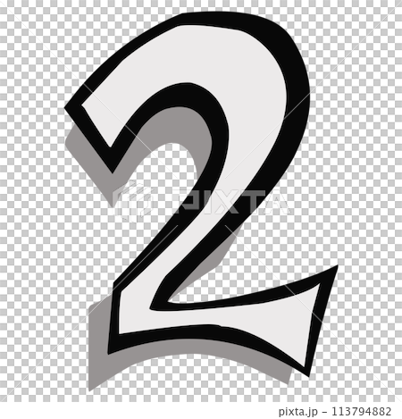 The number two design is suitable for comic designs, logos, icons and others 113794882
