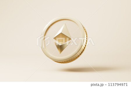 ETH gold coin with cryptocurrency concept, 3d rendering. ETH gold coin with cryptocurrency concept, 3d rendering. 113794971