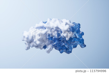 Protein structure with biological concept, 3d rendering. Protein structure with biological concept, 3d rendering. 113794996