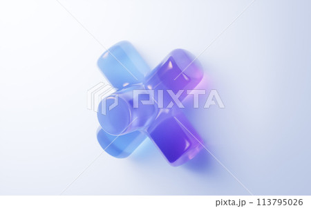 Abstract bright glass geometry background, 3d rendering. 113795026