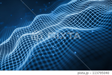 Digital space with glowing lines, 3d rendering. 113795040