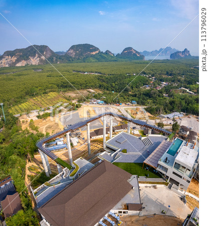 Samet Nangshe viewpoint, view of Koh Phra Wat Noi, in Phang Nga bay, Thailand 113796029
