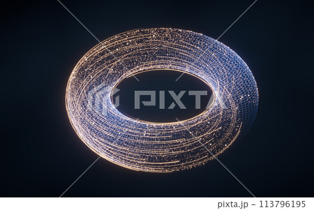 Flowing digital lines with cyberspace background, 3d rendering. 113796195