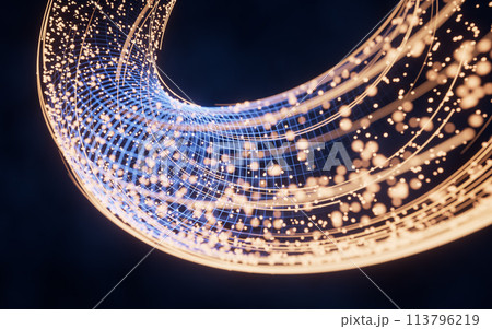 Flowing digital lines with cyberspace background, 3d rendering. Flowing digital lines with cyberspace background, 3d rendering. 113796219