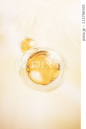 Golden liquid oil bubble background, 3d rendering. 113796505