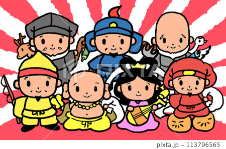 かわいい七福神 113796565