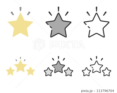 2種類のテイストのアイコン｜スター 113796704