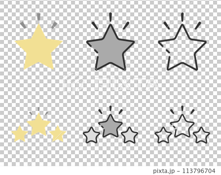 2種類のテイストのアイコン｜スター 113796704