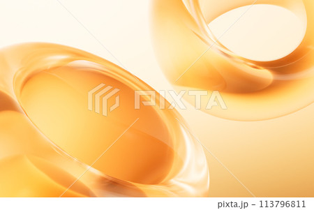 Abstract golden curve geometries background, 3d rendering. 113796811